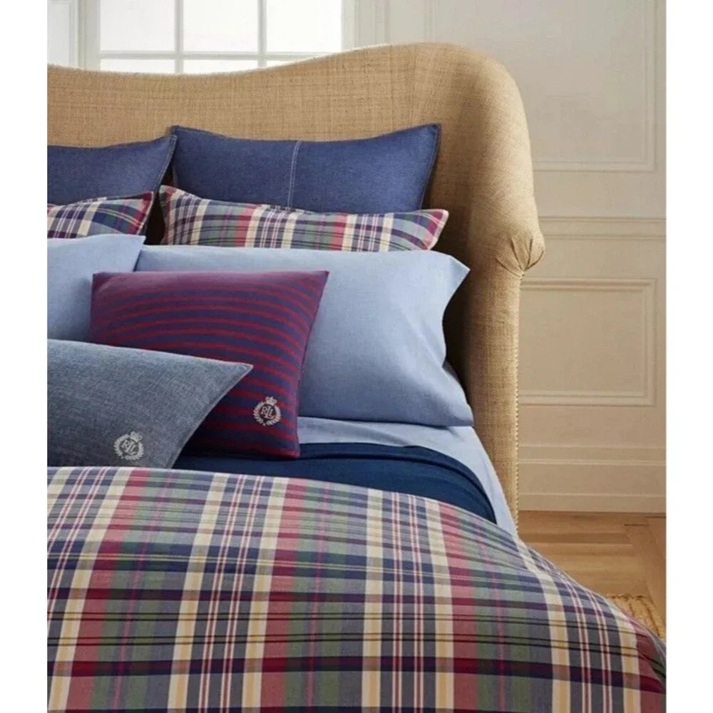 Lauren Ralph Lauren Wilson Plaid King Duvet Cover + 2 King Shams